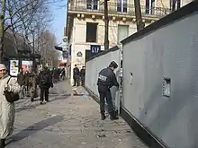 Image 38The Place de la Sorbonne in Paris is closed by police during the 2006 labour protests in France.