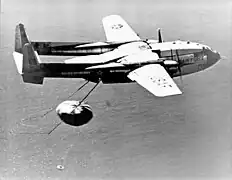 C-119 recovers Discoverer 14