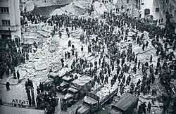 Rescue operations at Carlton Bloc after the 1940 Vrancea earthquake
