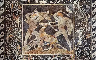 Image 5The Stag Hunt Mosaic at the Archaeological Museum of Pella (3rd century BC) (from History of Greece)