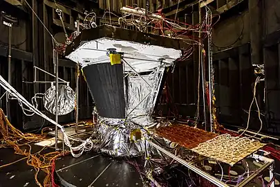 The thermal testing of the spacecraft.