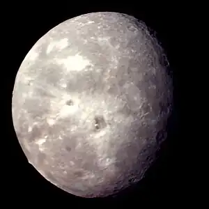 Oberon, as photographed by Voyager 2 in 1986