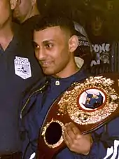 Image 14Featherweight champion "Prince" Naseem Hamed was a major name in boxing and 1990s British pop culture. (from Culture of the United Kingdom)