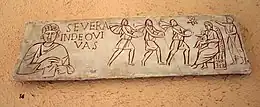 3rd-century cover for catacomb burial, engraved with the Adoration of the Magi (cast shown)